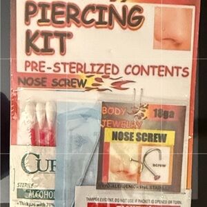 Nose Piercing Kit, with Nose Screw. New, Sealed Plastic